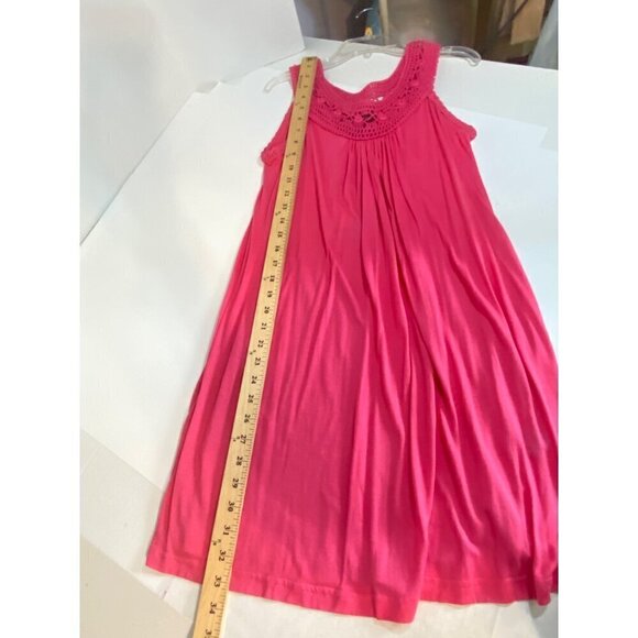 Kaktus Pink Shift Mini Dress Sleeveless Crocheted Neckline Women's Medium NWT - Picture 10 of 10